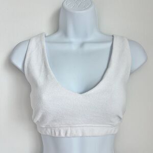 NWT Aerie Offline White Summer Lights Terry Bra Womens Size Large
